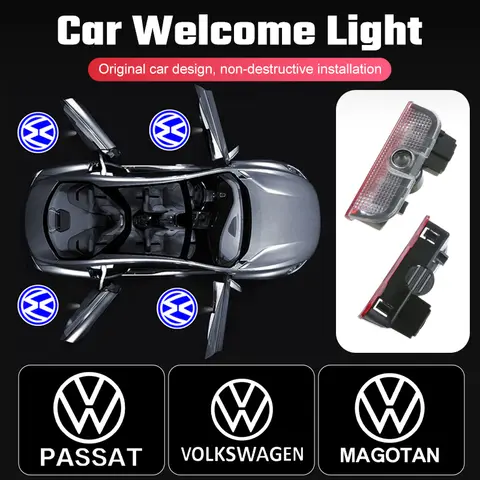 LED Car Door Welcome Logo Projector Ghost Shadow Light For VW Volkswagen Tiguan MK1 MK2 Sagitar Passat Golf Sharan 7N Arteon CC