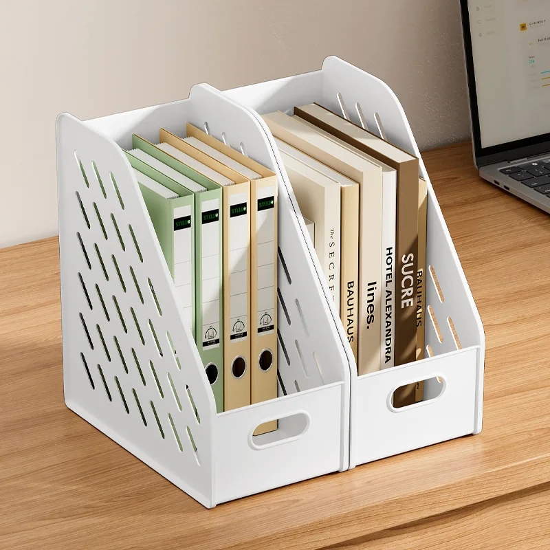 Large Capacity White Divided File Storage Box Odorless Simple File Frame School Office File Storage Rack Student Stationery