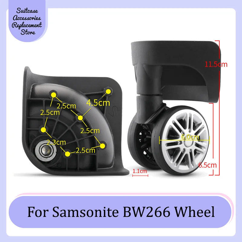 

For Samsonite BW266 Smooth Silent Shock Absorbing Wheel Accessories Wheels Casters Universal Wheel Replacement Suitcase Rotating