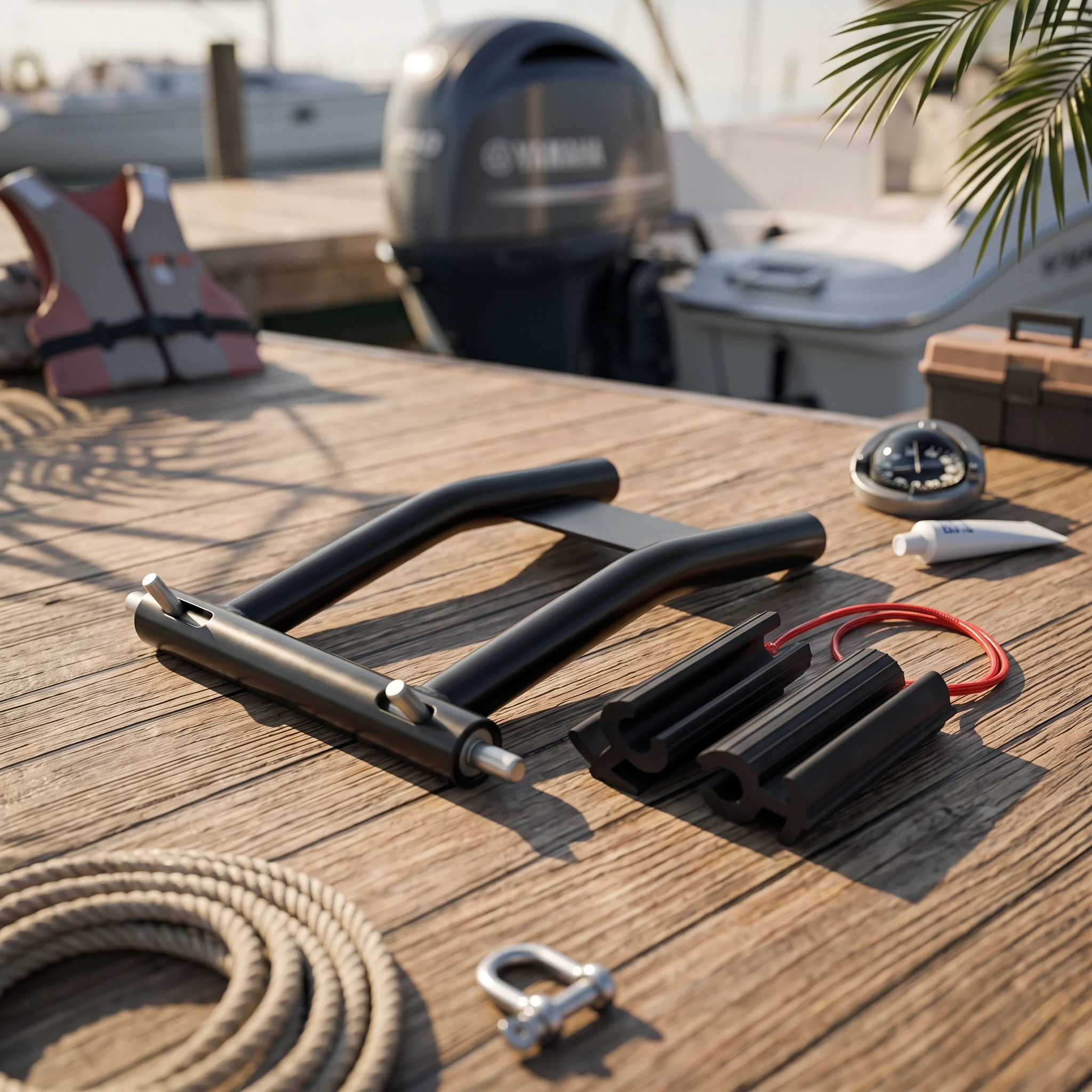Outboard Motor Transom Support Stable Motor Support with Safeguarding Blocks Transom Saver Heavy Duty Hardware Rust-Resistant