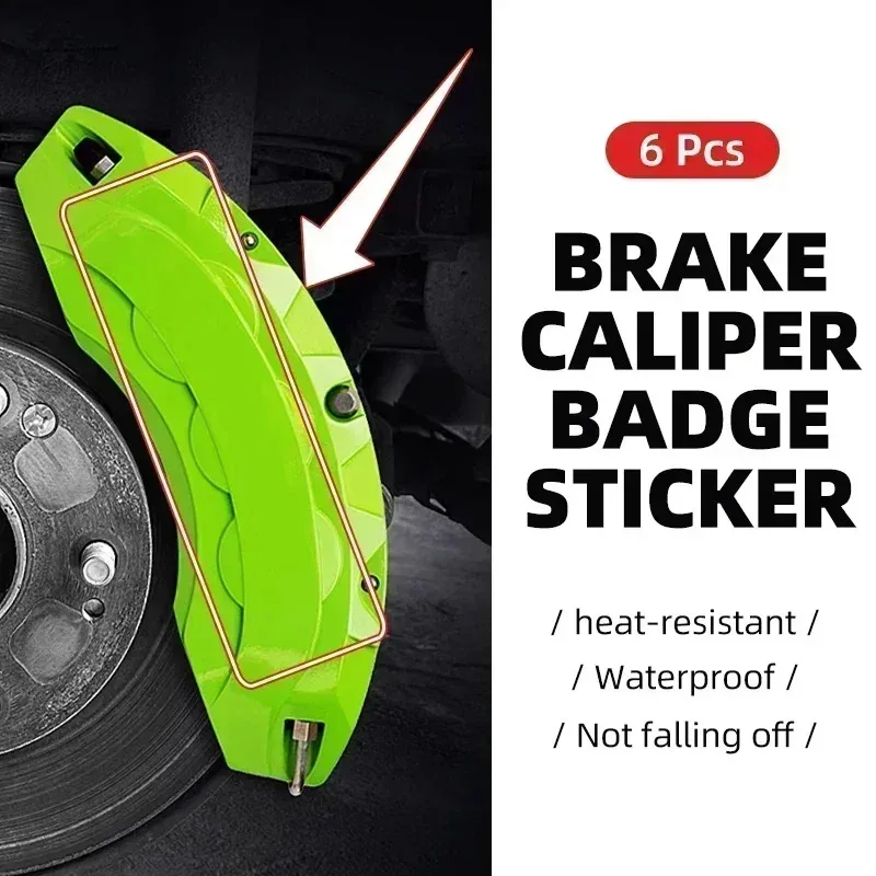 6pcs Car Caliper Sticker Tire Brake Cover Decals Heat Resistance for Cayenne Boxster Macan 911 Panamera Cayman 718 918