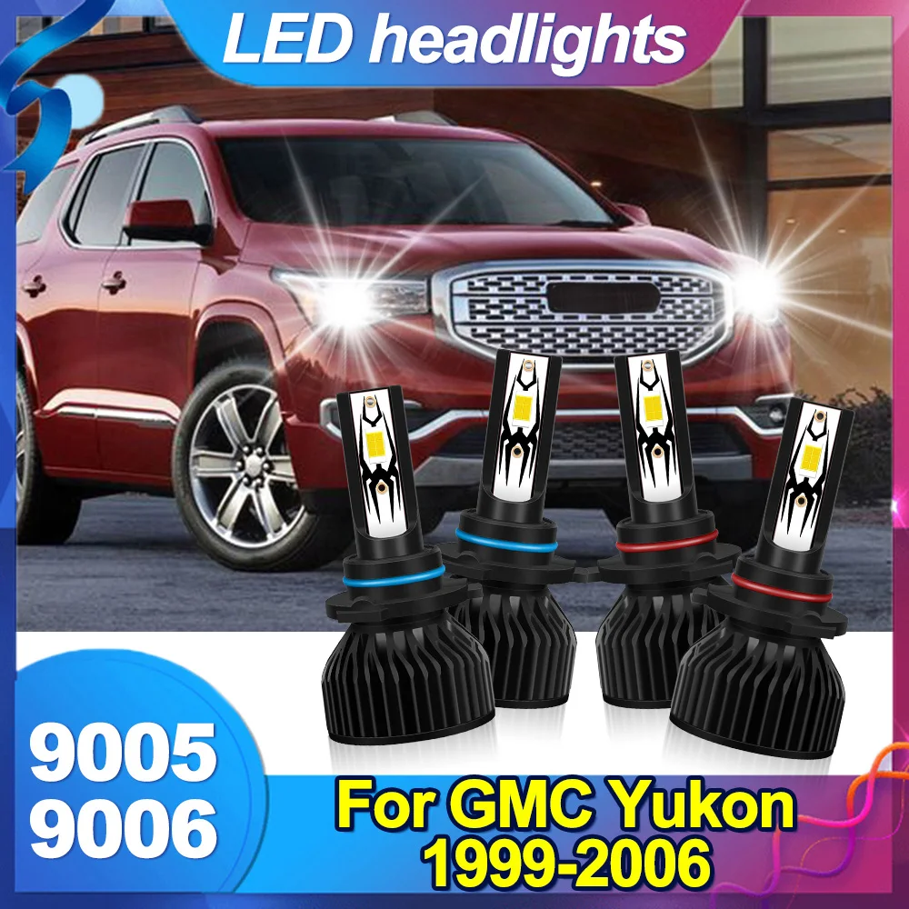 

Для GMC Yukon 1999-2006 9006 9005 комплект светодиодных фар комбинированные лампы 6000 К дальнего ближнего света супер яркий белый 20000LM фара