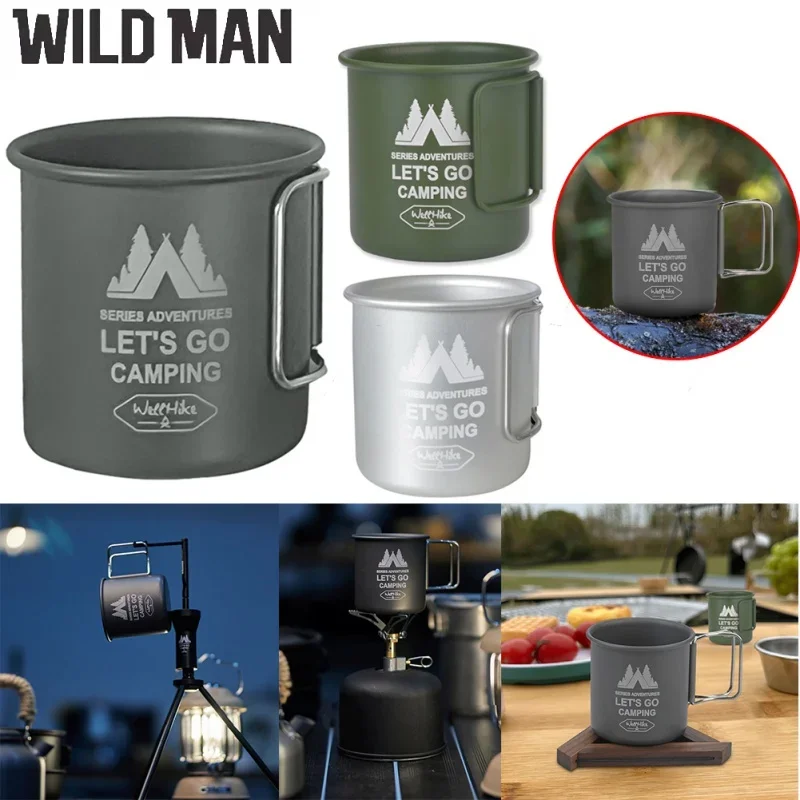 

300ml camping mug aluminium alloy Picnic Cup foldable handle travel coffee cup ultra-light outdoor kitchen equipment