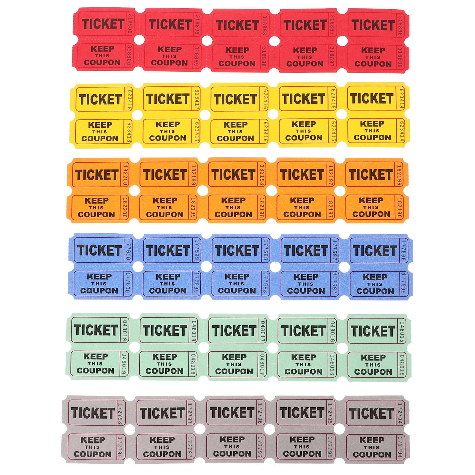 600 Pcs Raffle Ticket Tickets for Concert Paper Party Supply Lottery Prize Double Offset Event Labels