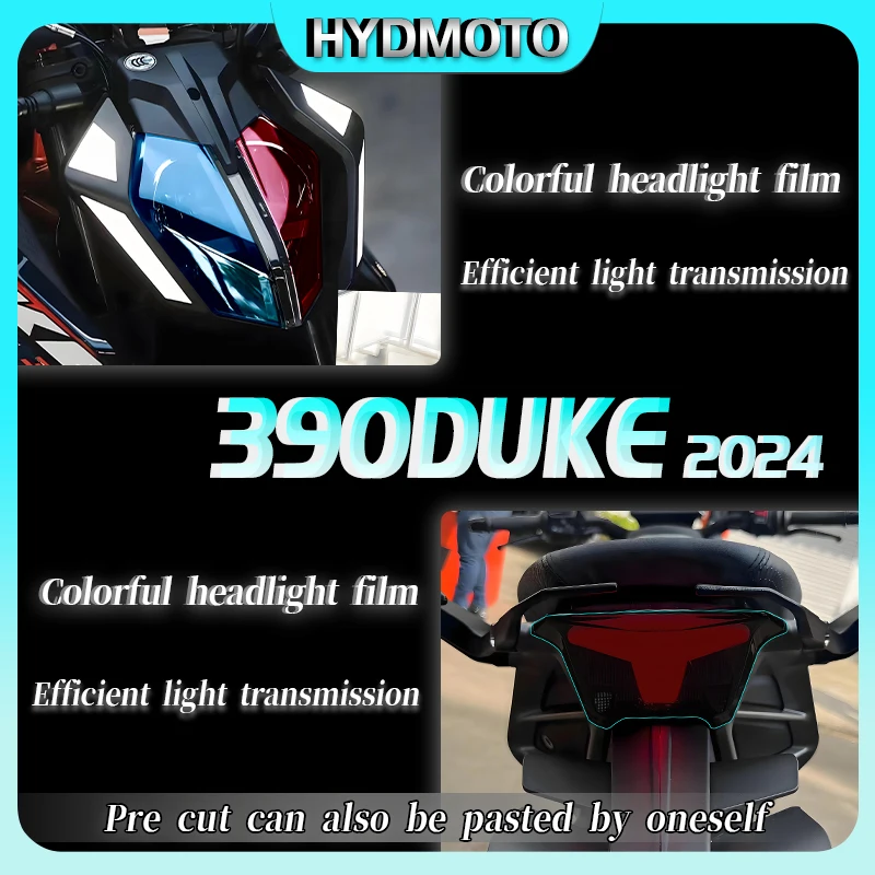 

For KTM DUKE390 2024 Headlamp Tail Lamp Film Protection Sticker Color Change Stickers Instrument Film Rainproof Accessories Moto