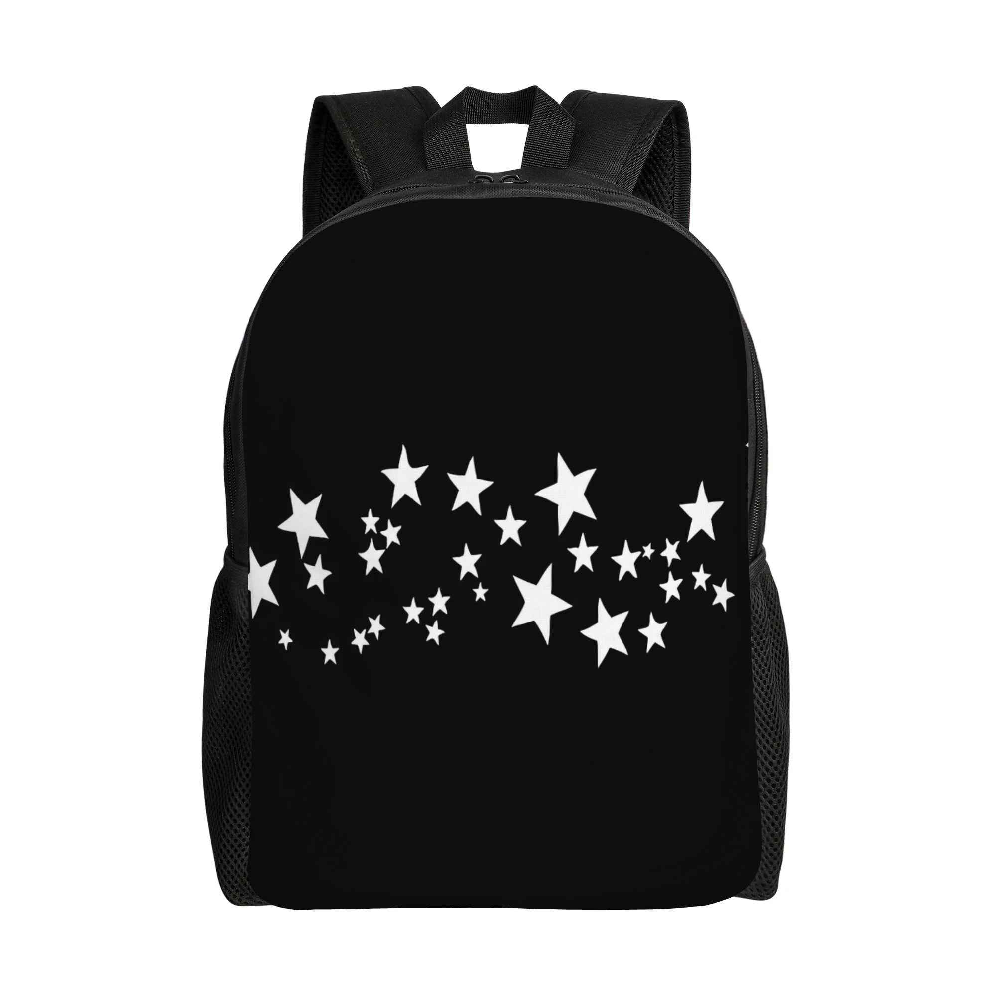 

1 backpack, white stars, Christmas sky white star print, adjustable shoulder straps, light backpack, leisure travel commuter bag