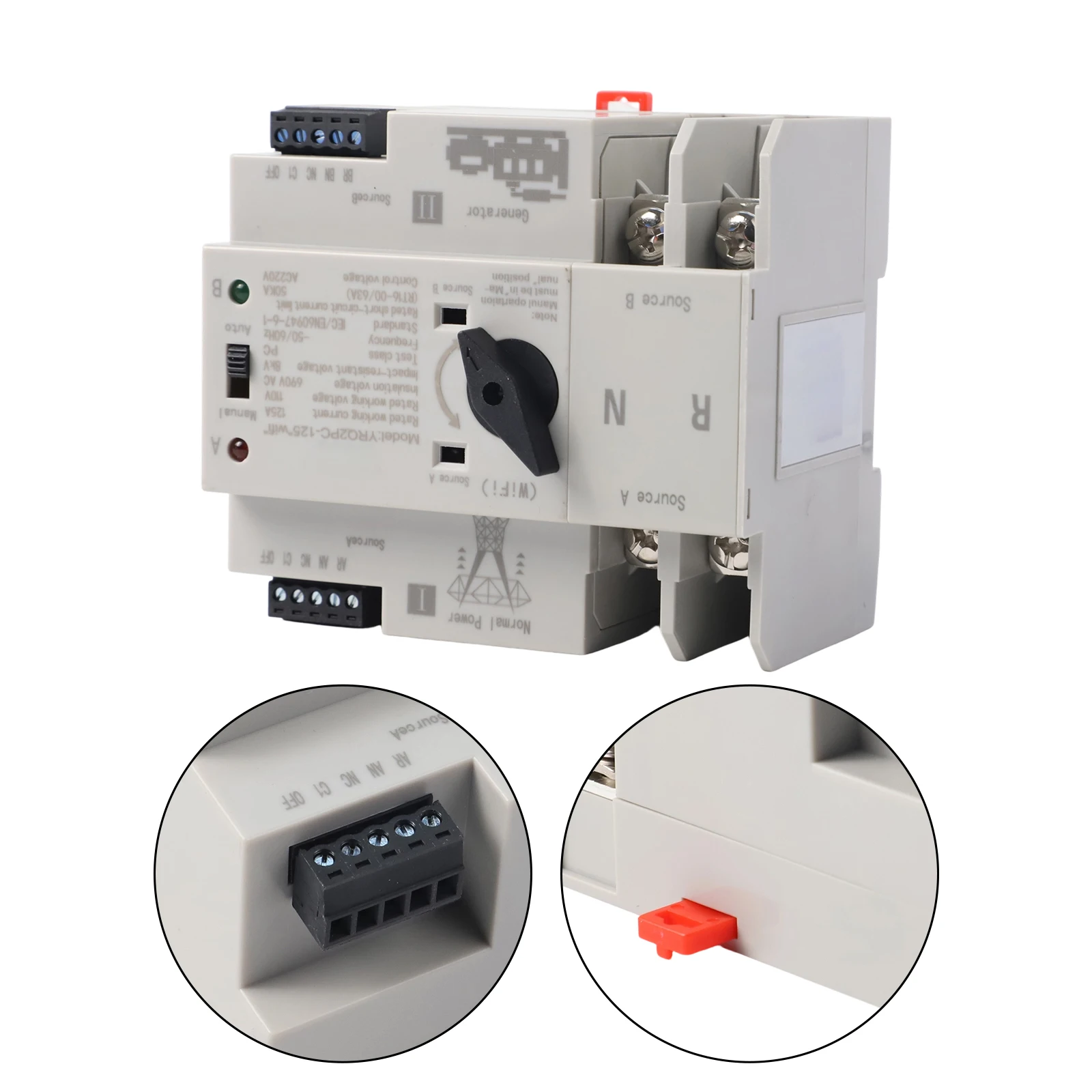 for WiFi Dual Power For ATS Automatic Transfer Switch Timer Relay 125A AC 110V 220V 400V for Continuous Power Supply Control