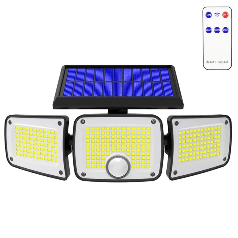 Imagem -05 - Luz Solar ao ar Livre com Sensor de Movimento Holofote Solar para Jardim Lâmpada 280led Super Brilhante Impermeável Modos de Trabalho Novo 2023