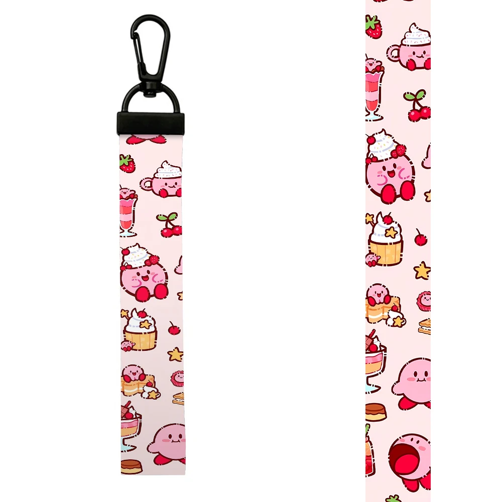 Kawaii Kirbys Key Strap Fashion Decorative Key Charm Anime Cartoon Keychain Woman Keyring Female Cute Key Holder Birthday Gift