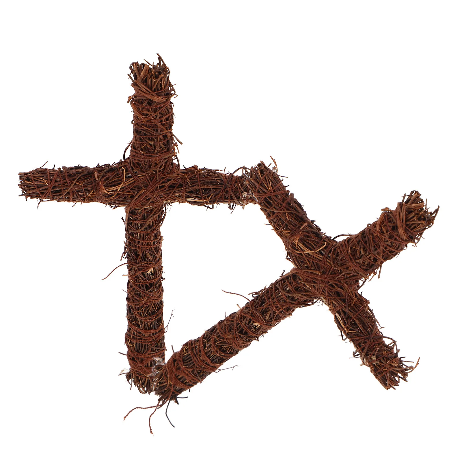 

2pcs Cross Shape Decorative Wreath Rattan Craft Indoor Outdoor Hanging Decoration Small Wall Cross Religious