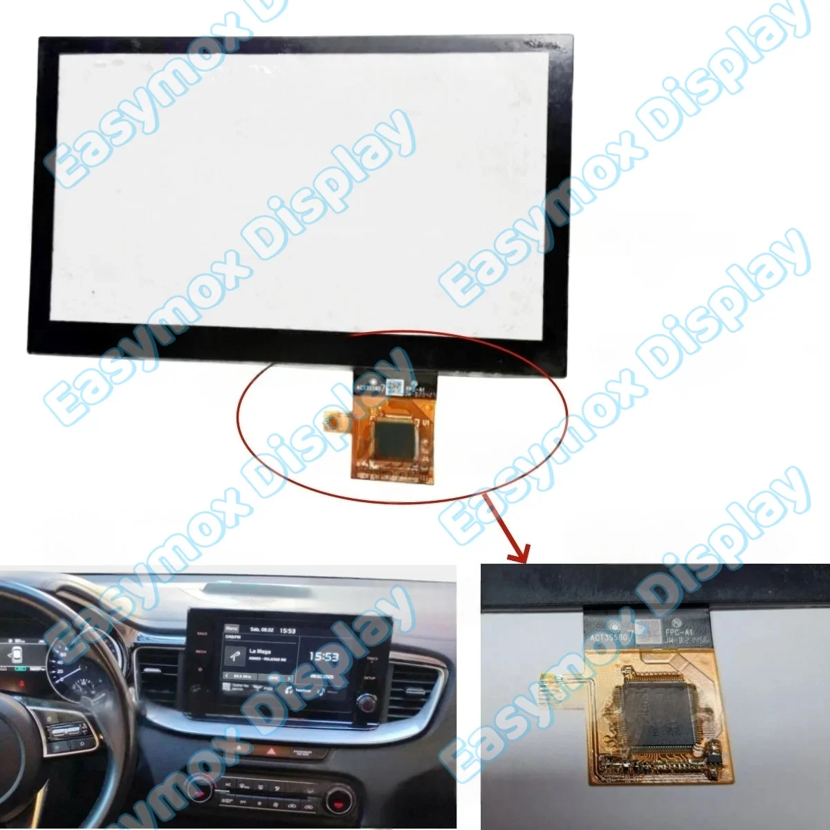 LCD Display Digitizer For Hyundai Tucson Xceed OEM  CC96111000 Heads-Up Navigation Screen Repair Replacement 2021 2022