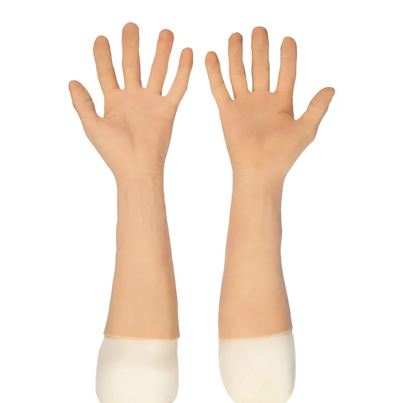 Simulation Male Silicone Prosthesis Gloves Fake Hands Cover False Artificial Skin Sleeve Arm Beauty Shield