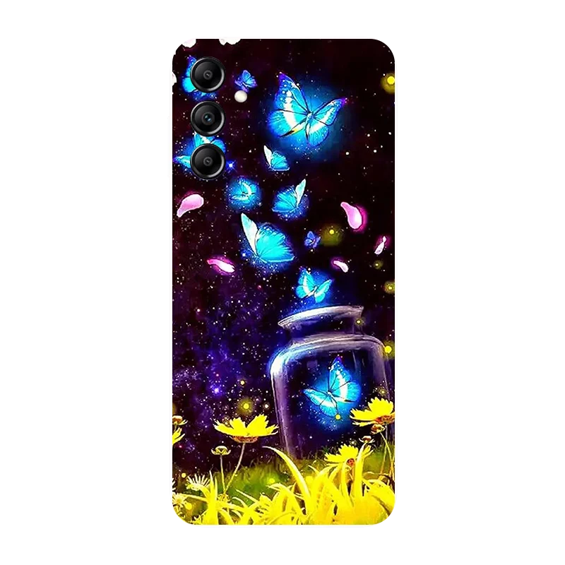 For Samsung M54 F54 5G Case Black Silicone Bumper Butterfly TPU Soft Back Cover For Samsung Galaxy F54 Case GalaxyM54 Cute Shell