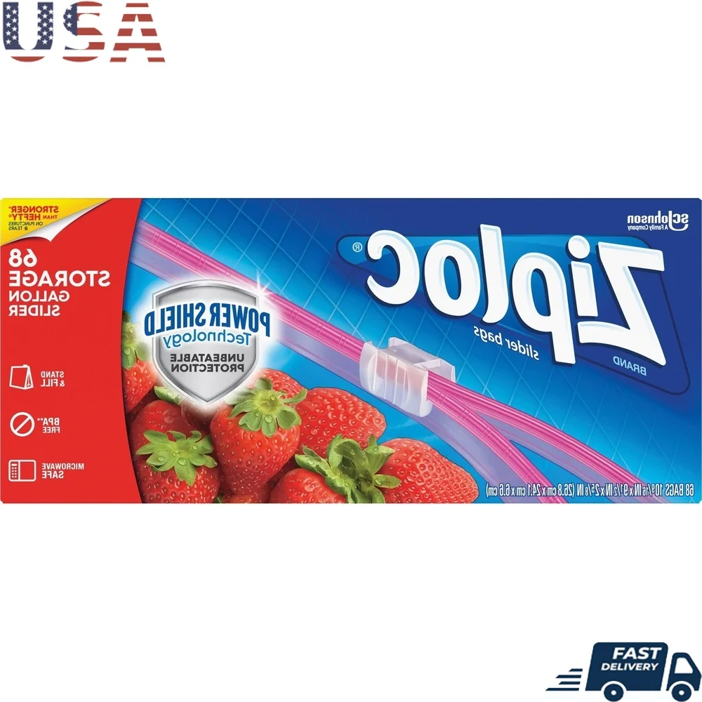 

® Gallon Storage Slider Bags Large Size9.49" Width X 10.55" Length X 2.60" Depth Blue 68/each Food Supplies