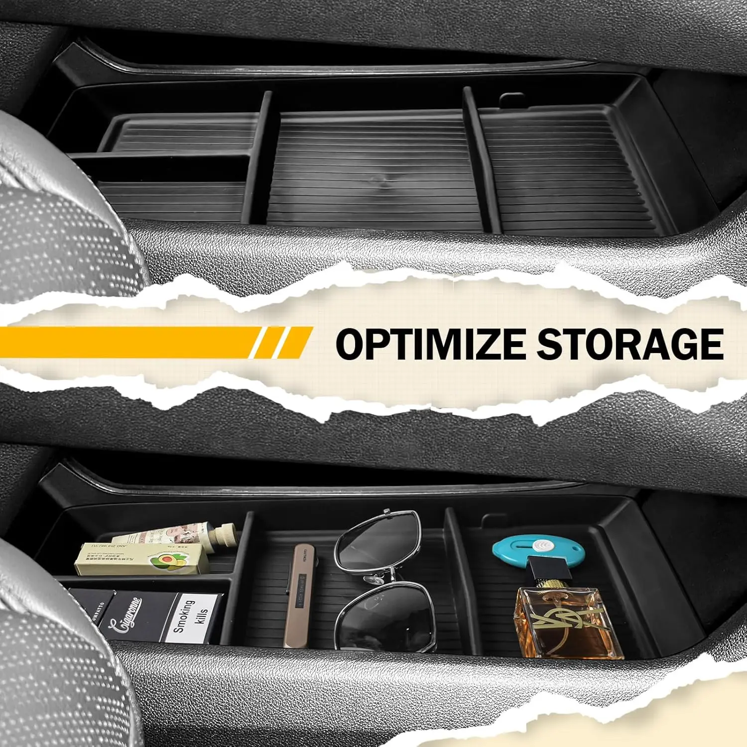 

Tucknbox Under Center Console Organizer For 2025 Chevy Equinox LT/RS/ACTIV, Custom Fit Lower Storage Insert Tray Car Accessories
