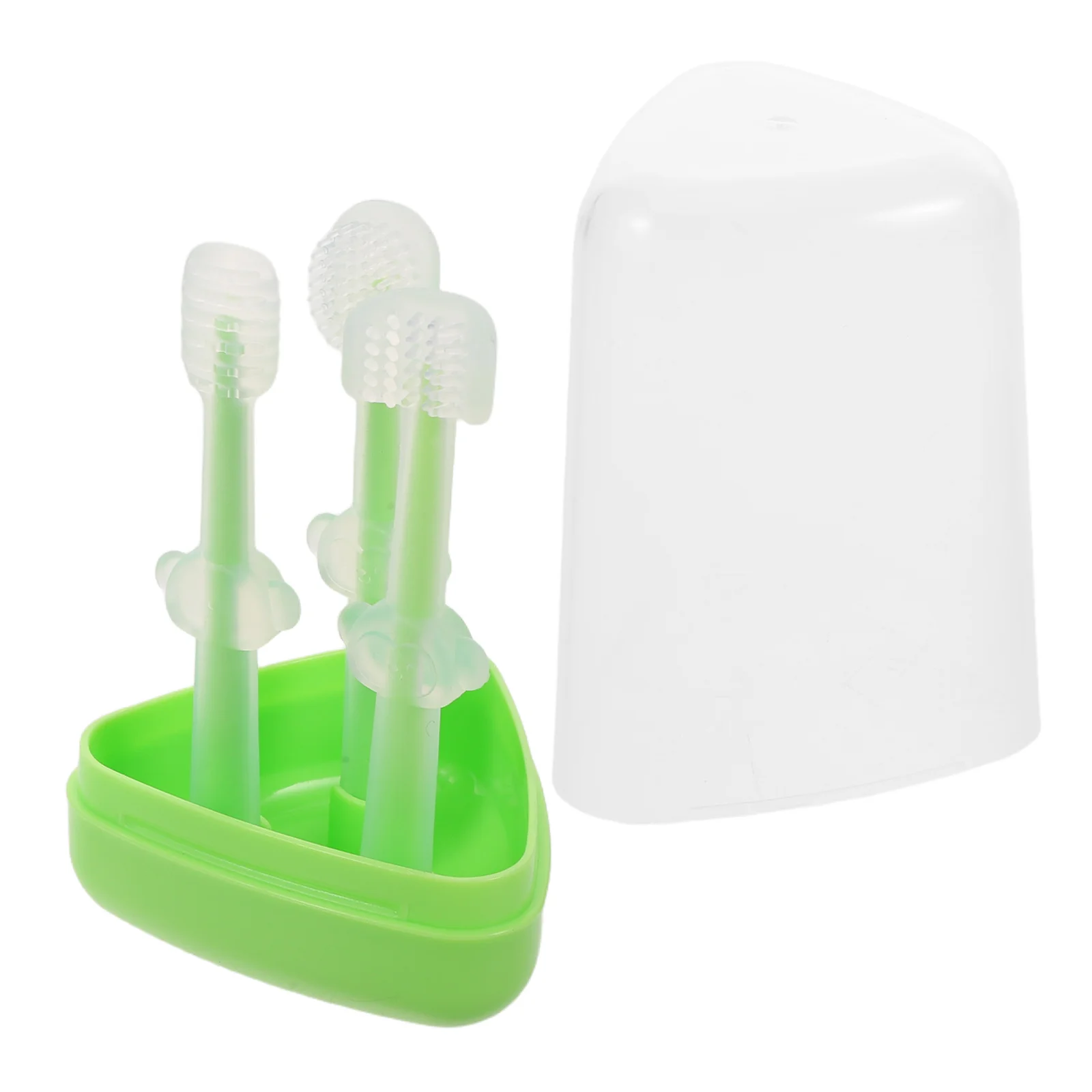 

1 комплект, силиконовая зубная щетка для ухода за полостью рта, мягкая детская щетка для десен, щетка для языка, детский очиститель, обучающая зубная щетка для новорожденных