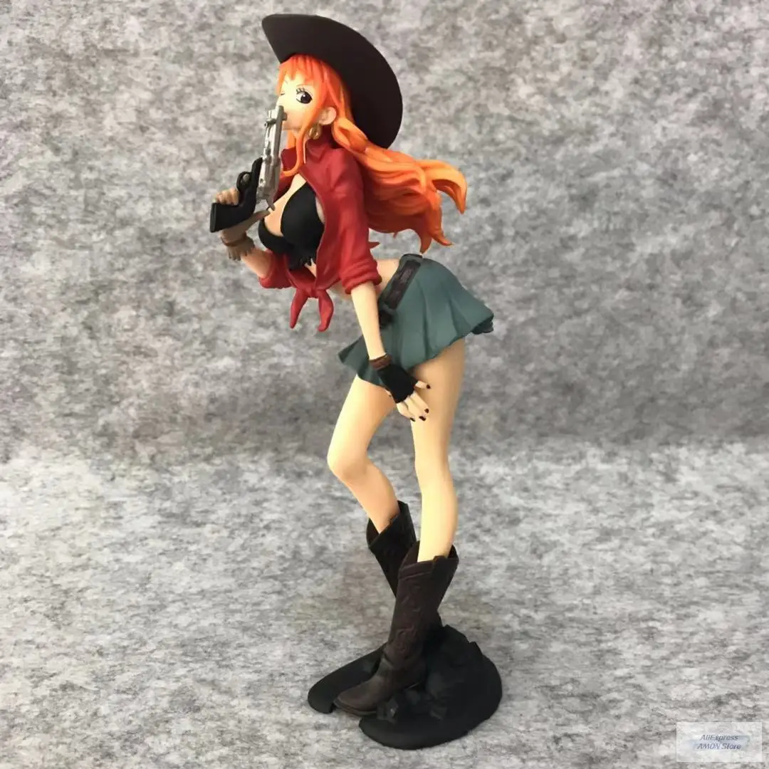 18CM Anime One Piece Figure Pvc Cowboy Nami Action Collectible Model Decorations Doll Toys Model Toy Collection