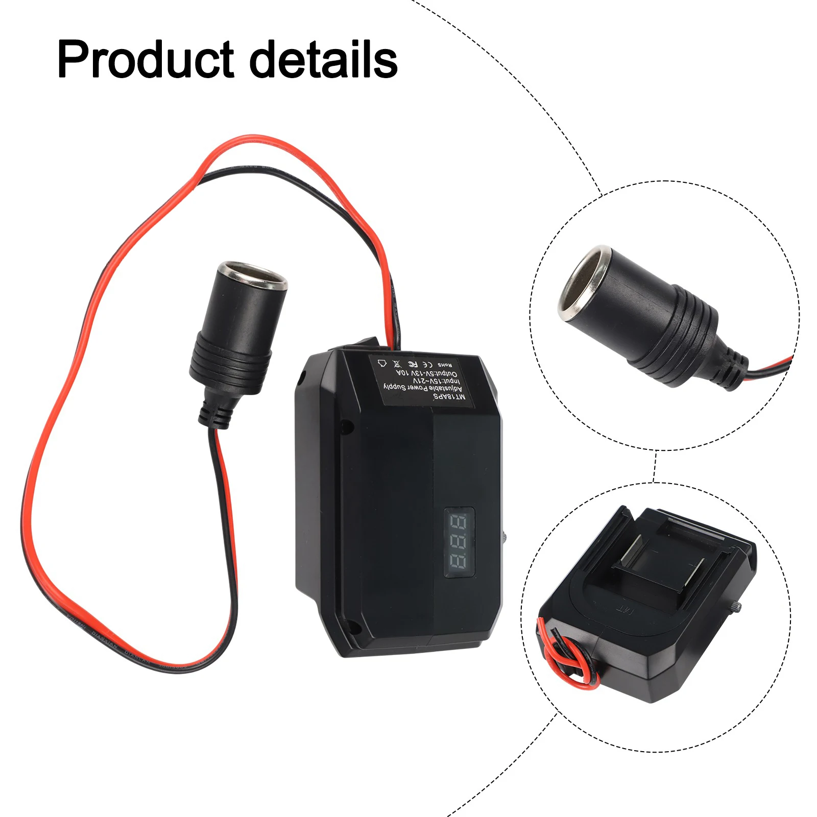 Источник питания 12 В Адаптер питания для аккумулятора Компактный и легкий Простая эффективность установки 95 Инновационный дизайн Интерфейс