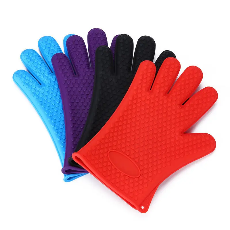 Upgraded Oven Mitts, Heat-Resistant & Waterproof Silicone, Heart Design for Baking Cooking, Premium Choice