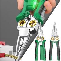 ​8in1 Stainless Steel Wire Strippers Electrician Cable Cutter Wire Crimping Pliers Clamper Splitting Winding Easy Use Durable