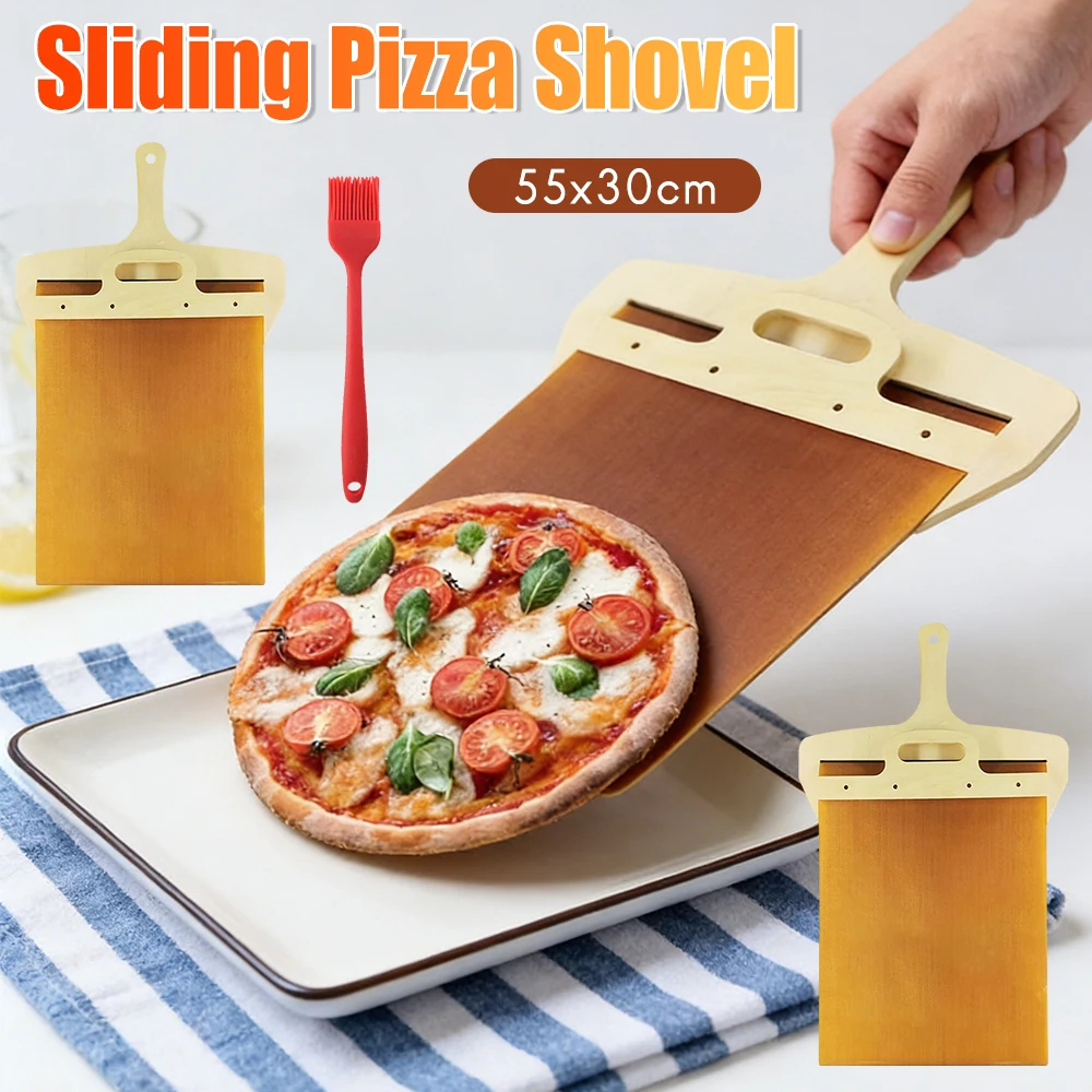 Sliding Pizza Shovel Dough Tray Pizza Board Paddle for Home Kitchen Oven Baking Non-Stick Pizza Spatula Cake Dessert Glide Plate