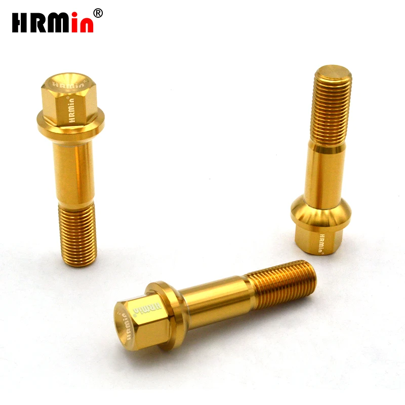 HRmin 17mm Hex Round Head R14 Spherical Seat Gr.5 Titanium Mercedes Benz Maybach SUV Wheel Bolt M15x1.25mm