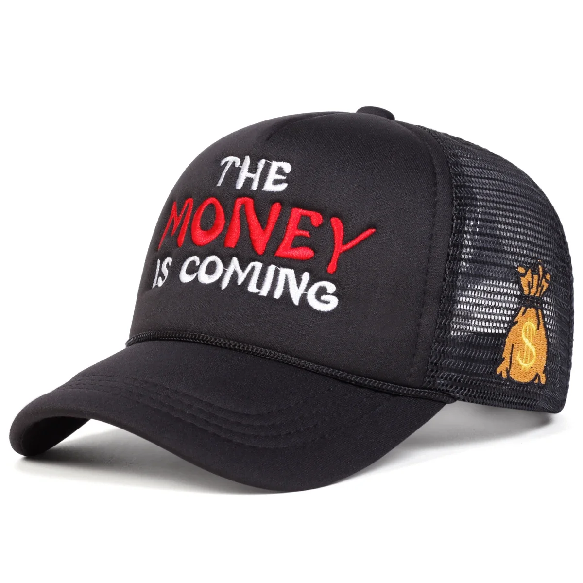 Unisex THE MONEY Letter Embroidery Baseball Net Caps Hip Hop Cap Spring Summer Outdoor Adjustable Casual Hats Sunscreen Hat