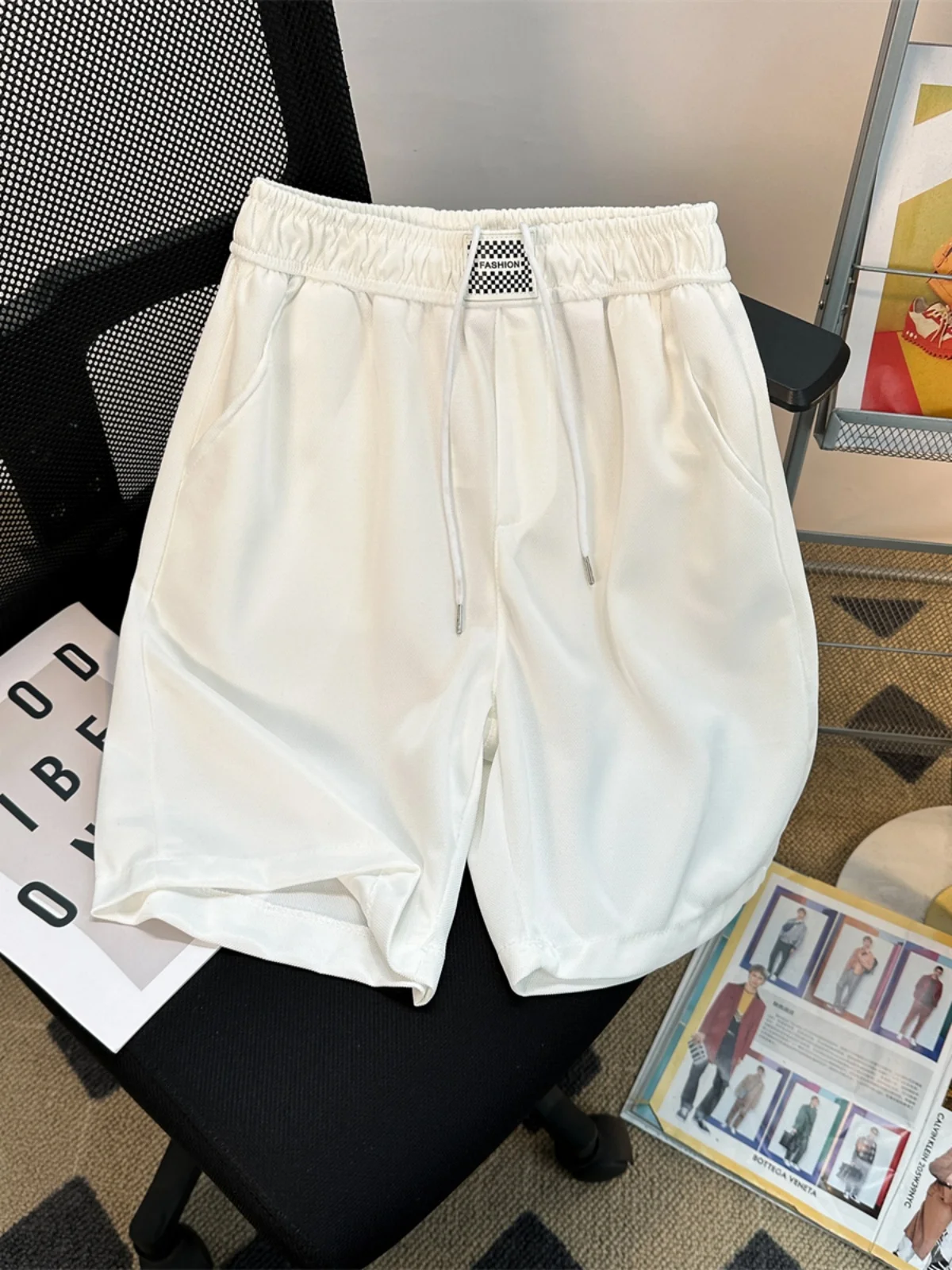 

Мужские летние повседневные шорты из ледяного шелка, свободного кроя, спортивные, прохладные, молодежные, прямые, тонкие