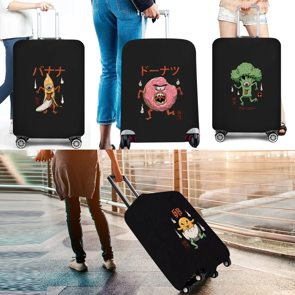 Fashion Travel Cover Luggage Cover 18-28 Inch Cute Monster Print Trolley Baggage Elastic Dust Protective Case Travel Accessories