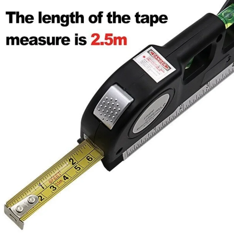 Laser Level Multipurpose Line Laser Leveler Tool Cross Line Lasers with 8FT 2.5M Measure Tape and Metric Rulers for Woodworkers