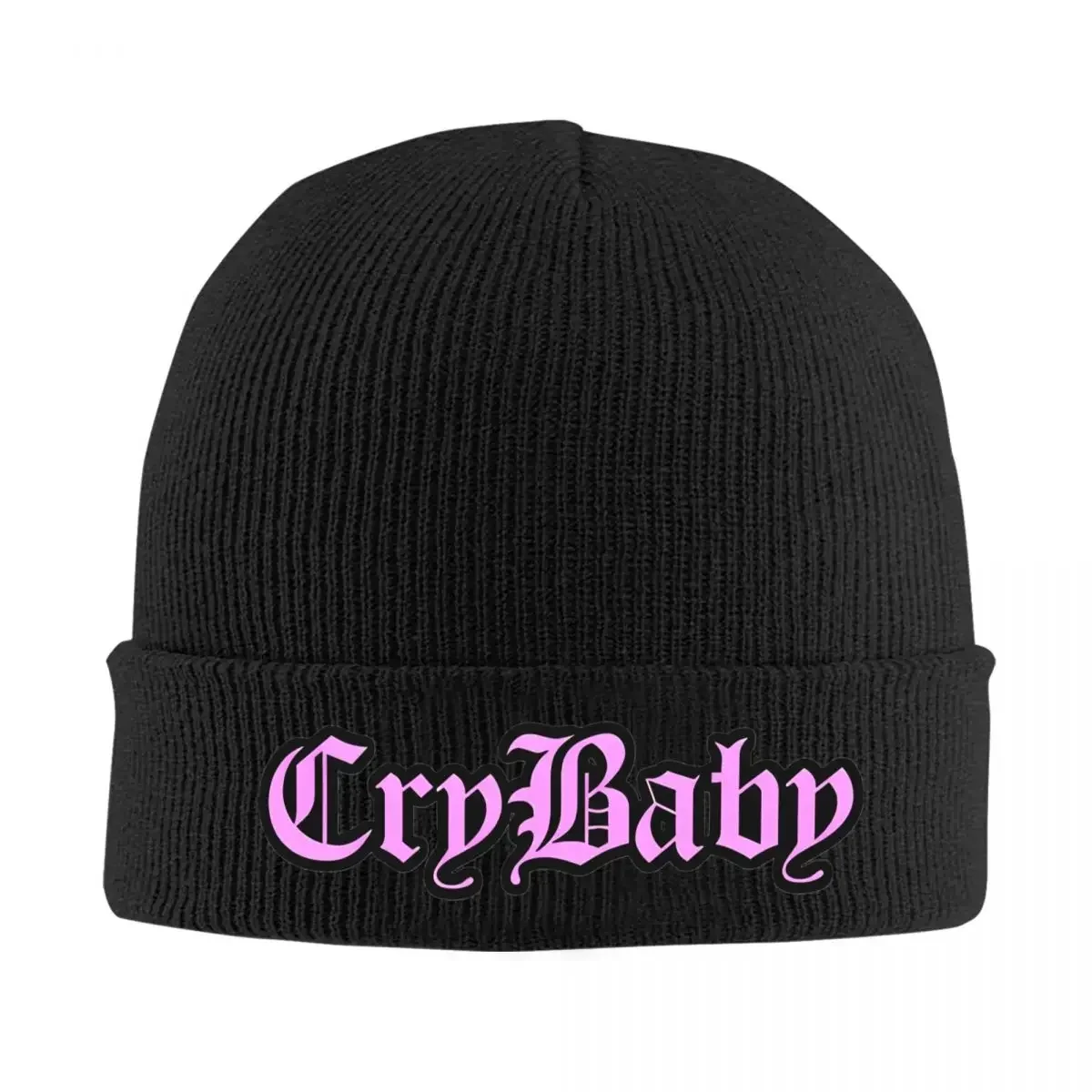 CRYBABY Pink Knitted Caps Women's Men's Skullies Beanies Autumn Winter Hats Acrylic Lil Peep Aesthetic Casual Caps