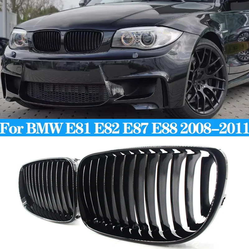 

Car Front Bumper Kidney Grille Racing Grills Grilles Gloss Black Single Slats Grill For BMW E81 E87 E82 E88 128I 130I 135I 07-11