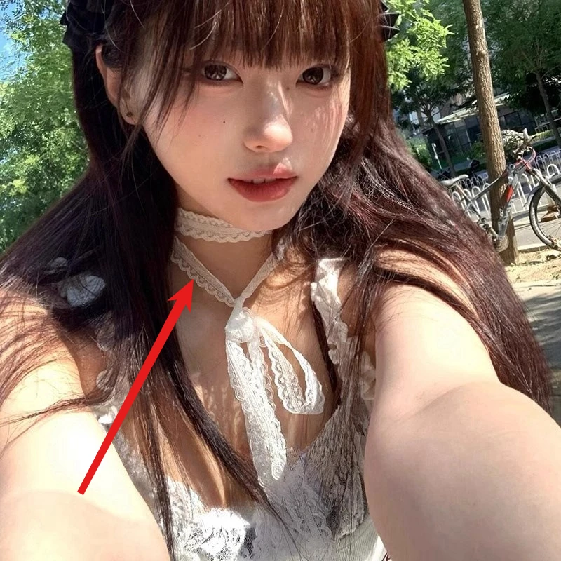 Y2k Bowknot Choker Necklaces for Women Sexy Black White Lace Short Clavicle Chain Gothic Aesthetic Jewelry Fashion Jewelry Gifts