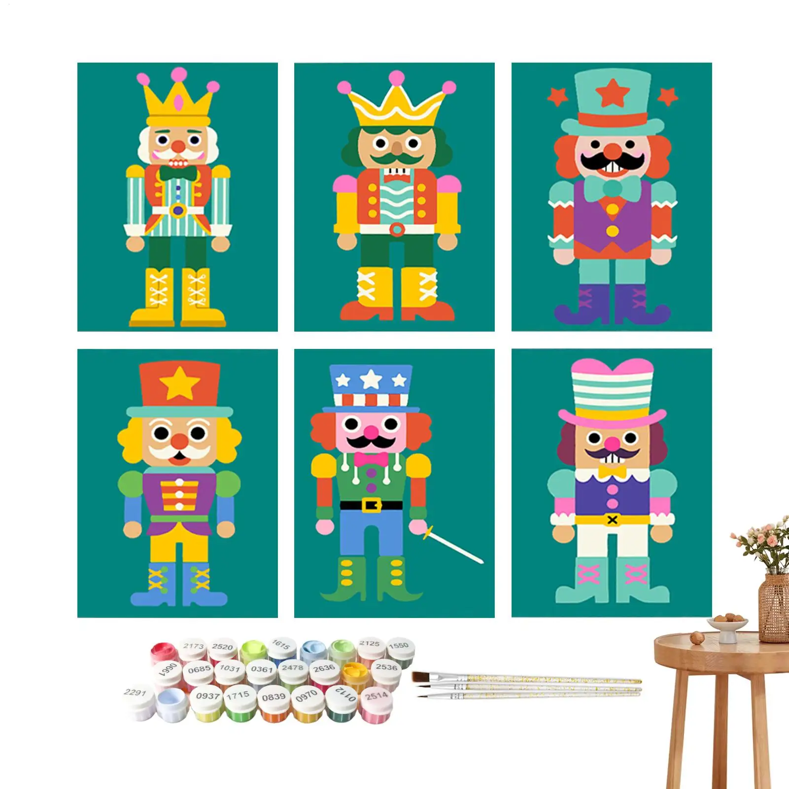 Paint By Numbers For Kids 6 Pieces DIY Coloring Paper Activity Toy With Brush Beginner Paint By Numbers Kits For Young Children