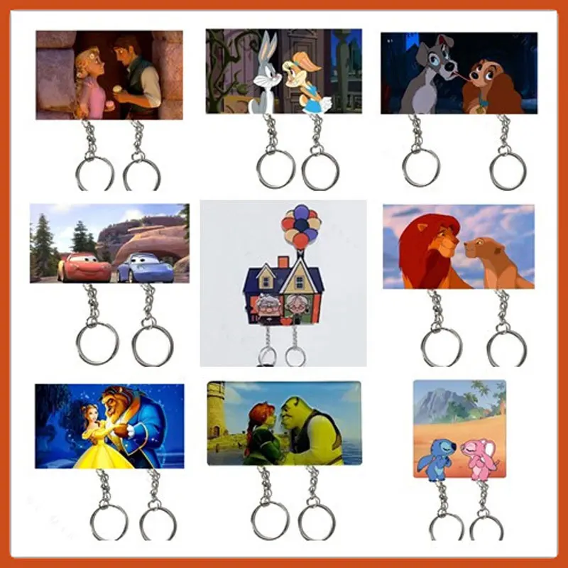 

Couple Keychain Hanger Wall Key Holder Home Decor Cartoon Kawaii Key Pendant Backpack Key Ring Storage Rack For Lover Gifts