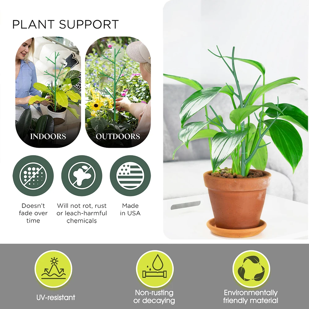 39cm 3PCS Twig Plant Support Bracket Tree Branch Plants Stakes Trellis for Garden Potted Flower Outdoor Plant Trellis