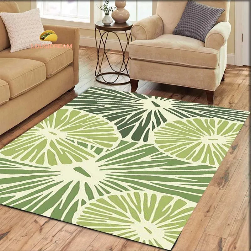 Plant Printing Living Room Bedroom Beautiful Carpet Non-slip Carpet Photography Props Birthday Gift Room Carpet Picnic Rug