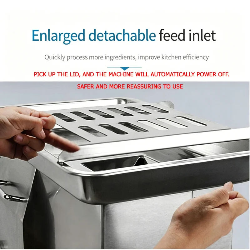 Vertical Tabletop Automatic Meat Cutter For Pork Beef Fish Chicken Breast With Lid‑Open Auto Power‑Off Function Meat Slicer