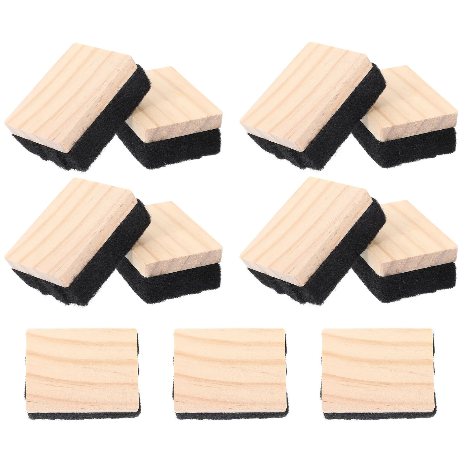 12Pcs Wood Blackboard Erasers Lightweight Chalk Eraser for Classroom Office and Home Use Dust-Free Long-Lasting