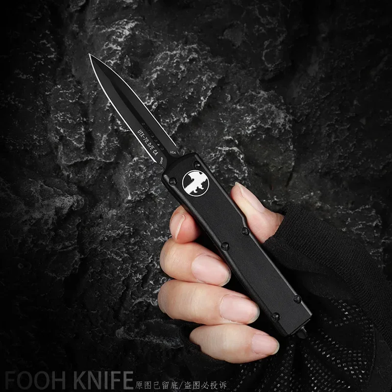 Best Ver UTX-70 UTX 70 UTX70 Knives MICRO ULTRA TECH Tactical Combat Pocket Knife Black D2 Blade CNC T6 Handle Pocketknife