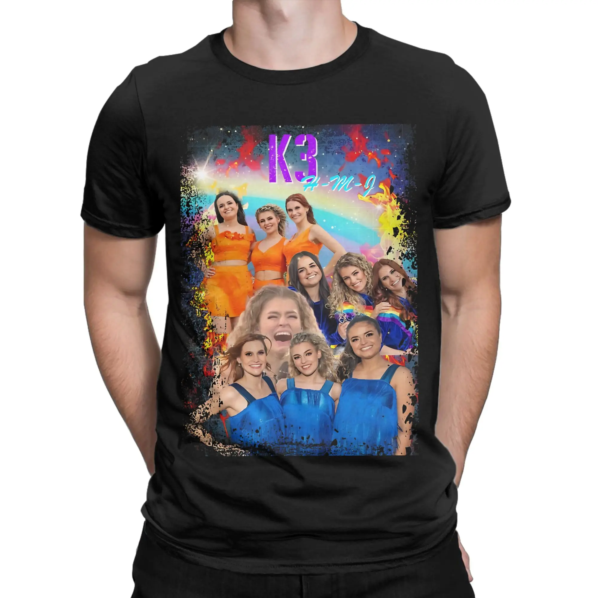 

Мужская и женская футболка K3 Studio100, футболка из чистого хлопка с принтом, верхняя одежда