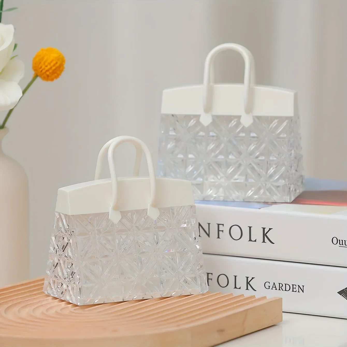 Fashion LED Table Lamp - Leather Texture with USB-C Charging Port