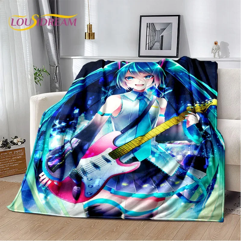 3D Cute M-Mikuu Cartoon Music Characters Blanket,Soft Throw Blanket for Home Bedroom Bed Sofa Picnic Office Cover Gift Kids view 3