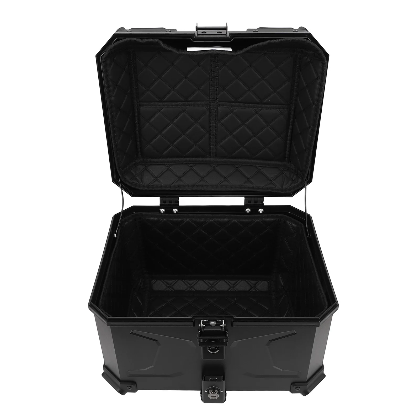 

Верхняя коробка для мотоцикла 45 л, водонепроницаемый АБС-пластик с предохранительным замком, быстросъемный, универсальный, подходит для багажника для хранения мотоцикла, черный