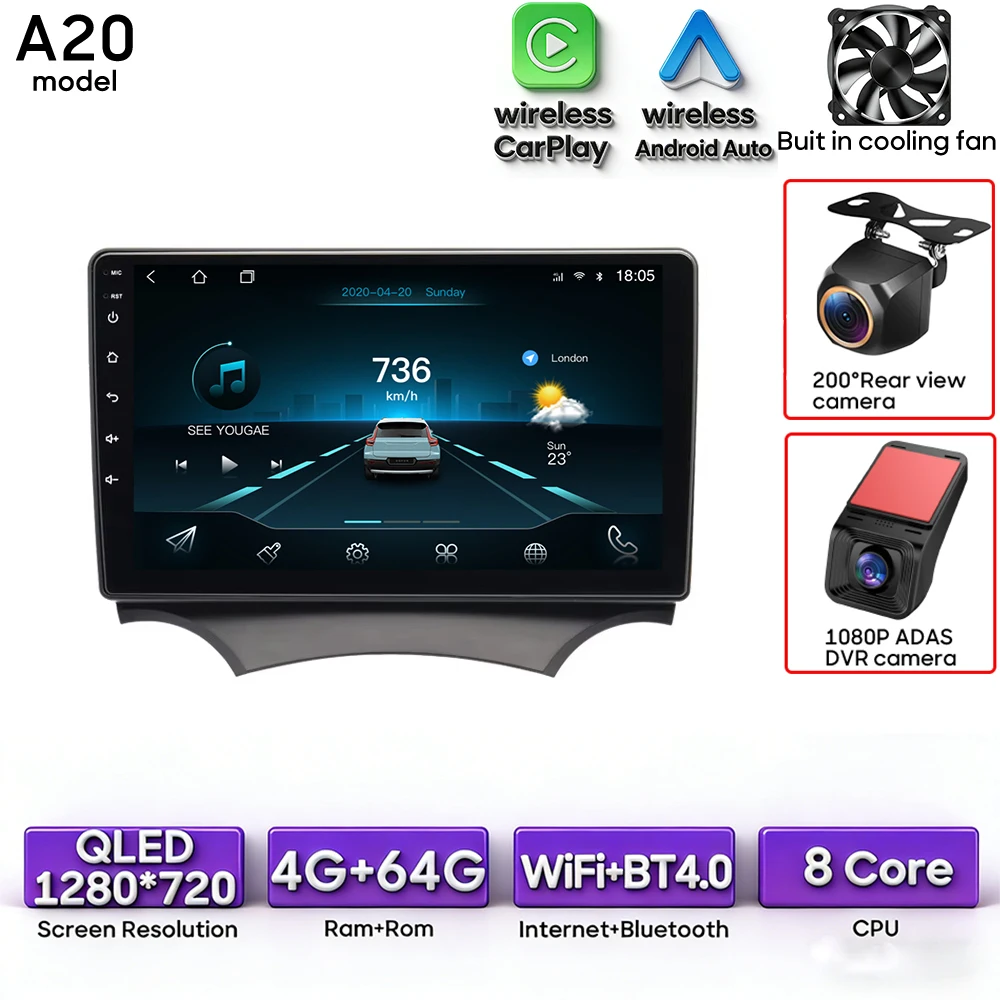Android 16 voor Ford KA K2 2008 - 2014 Audioscherm Autoradio Videomultimediaspeler Carplay + Android Auto Navigatie GPS 2din