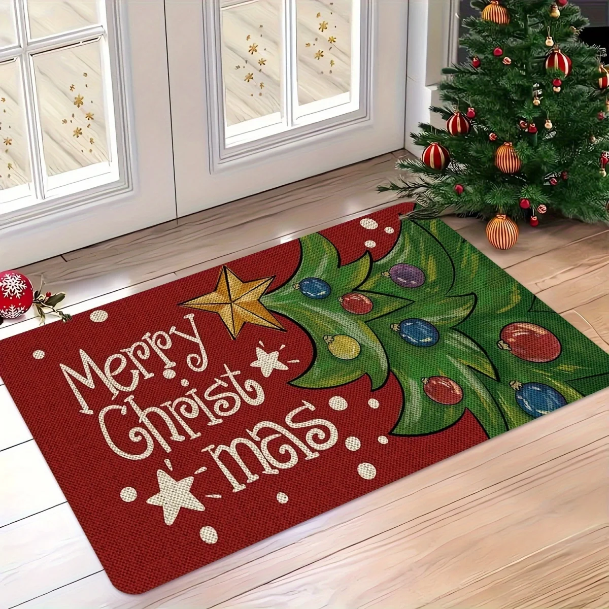 Doormat Entrance Rug Home Decor Fall Harvest Colorful Pumpkin Maple Leaf Print Floor Mat Seasonal Farmhouse Entryway Decor Rug