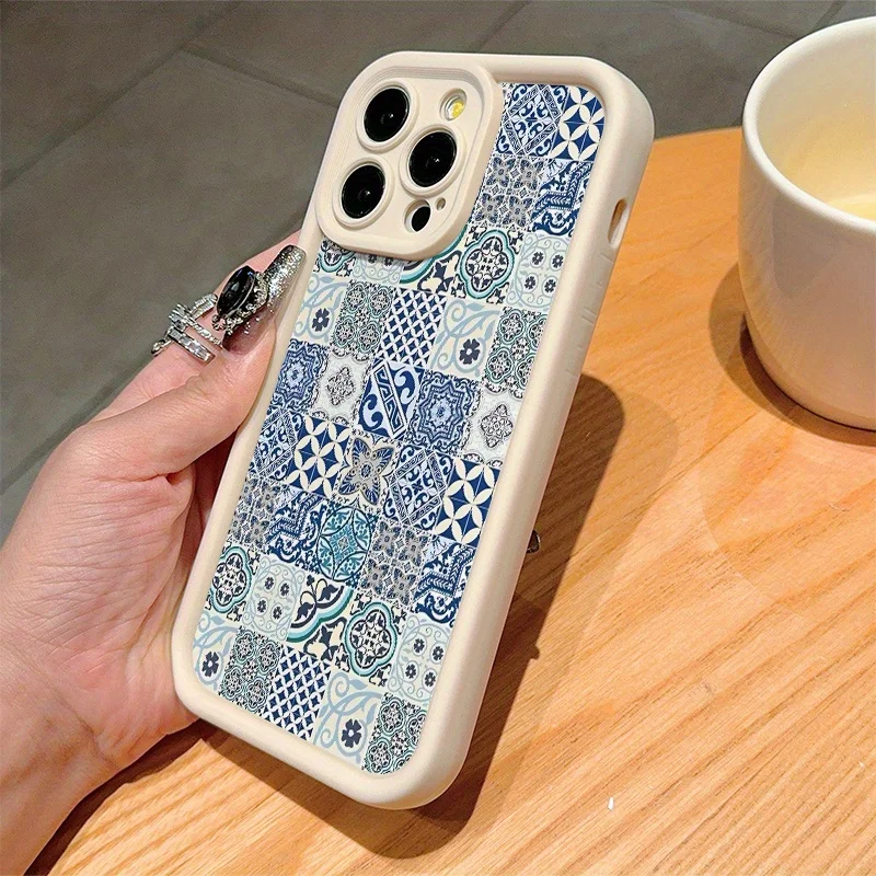 Ancient Totem Chessboard TPU anti-drop protective case for iPhone16 15 14 13 12Promax