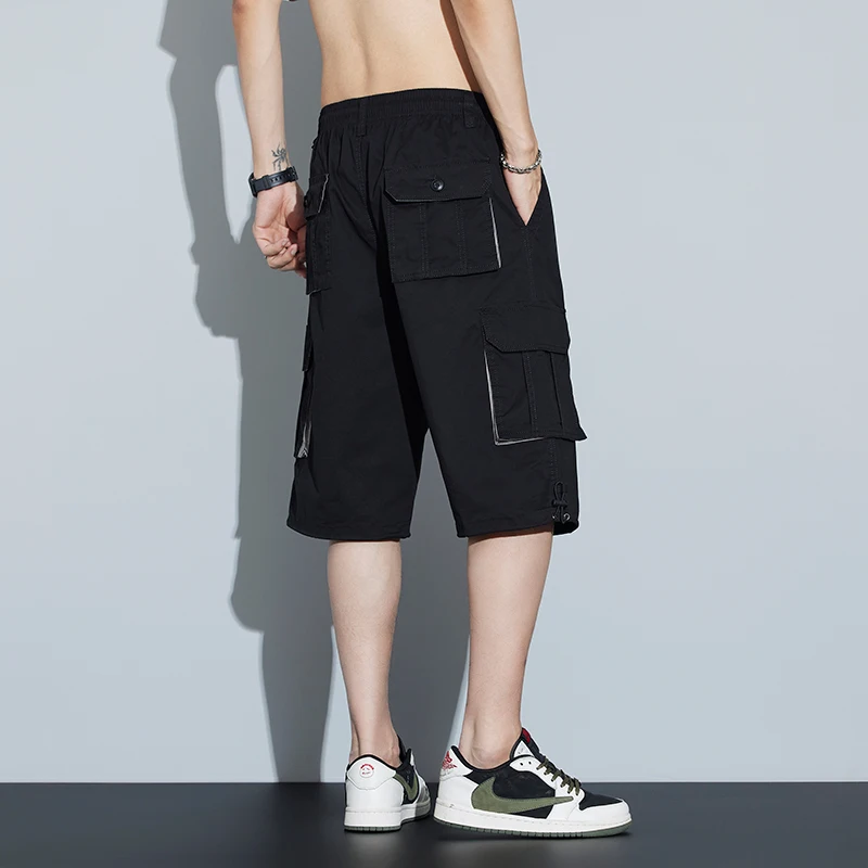 New High-Quality Summer Leisure Outdoor Sports 7-Point Trousers Men'S Loose Fit Fashion Versatile Multi Pocket Workwear Short