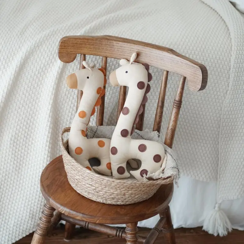 2025 Nieuwe Baby Haan Giraffe Pop Canvas Speelgoed Kaki Kip Pop kinderen Rustgevende Pop Gans Kussen PP Katoen