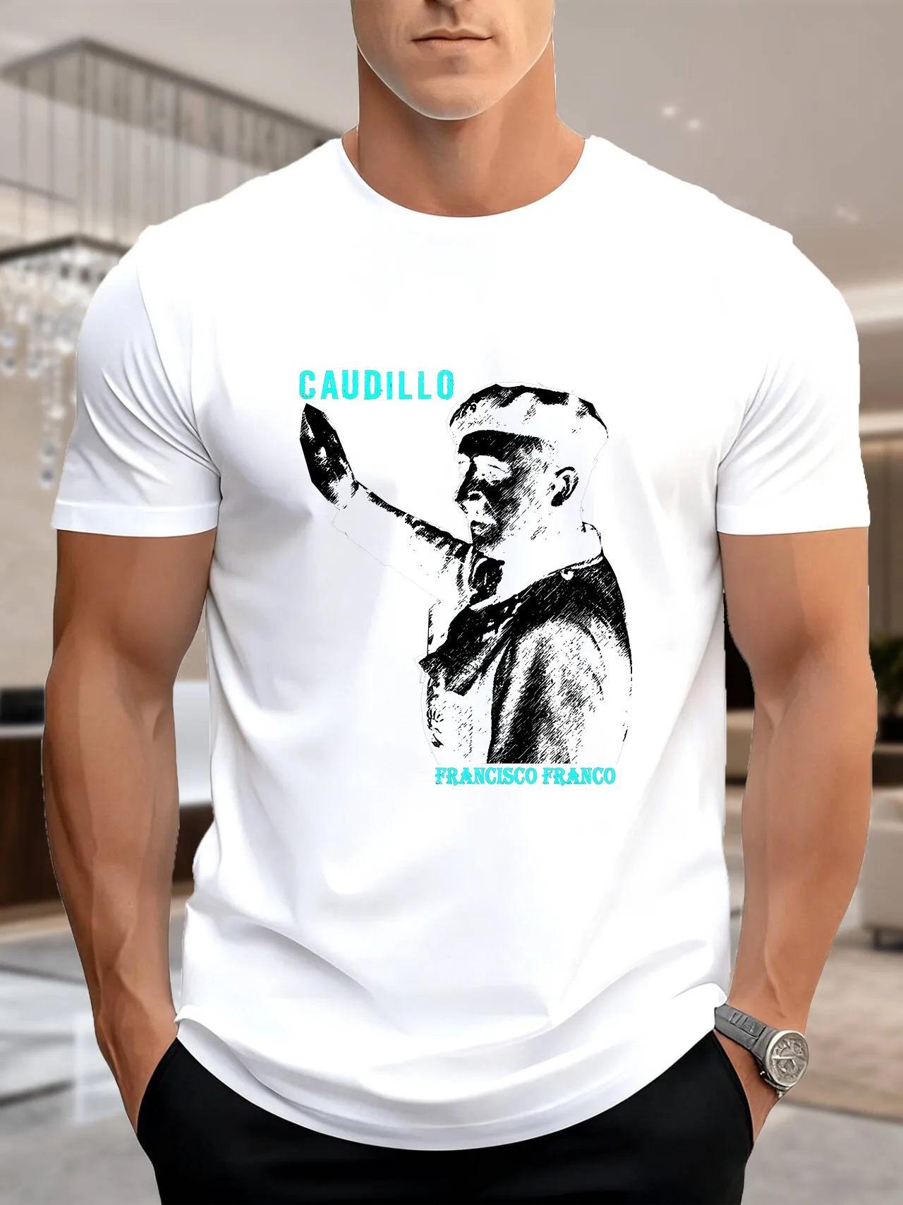 Nova chegada moda masculina impressa manga curta camiseta elegante relógio homem design 100% algodão ultra macio respirável casual verão